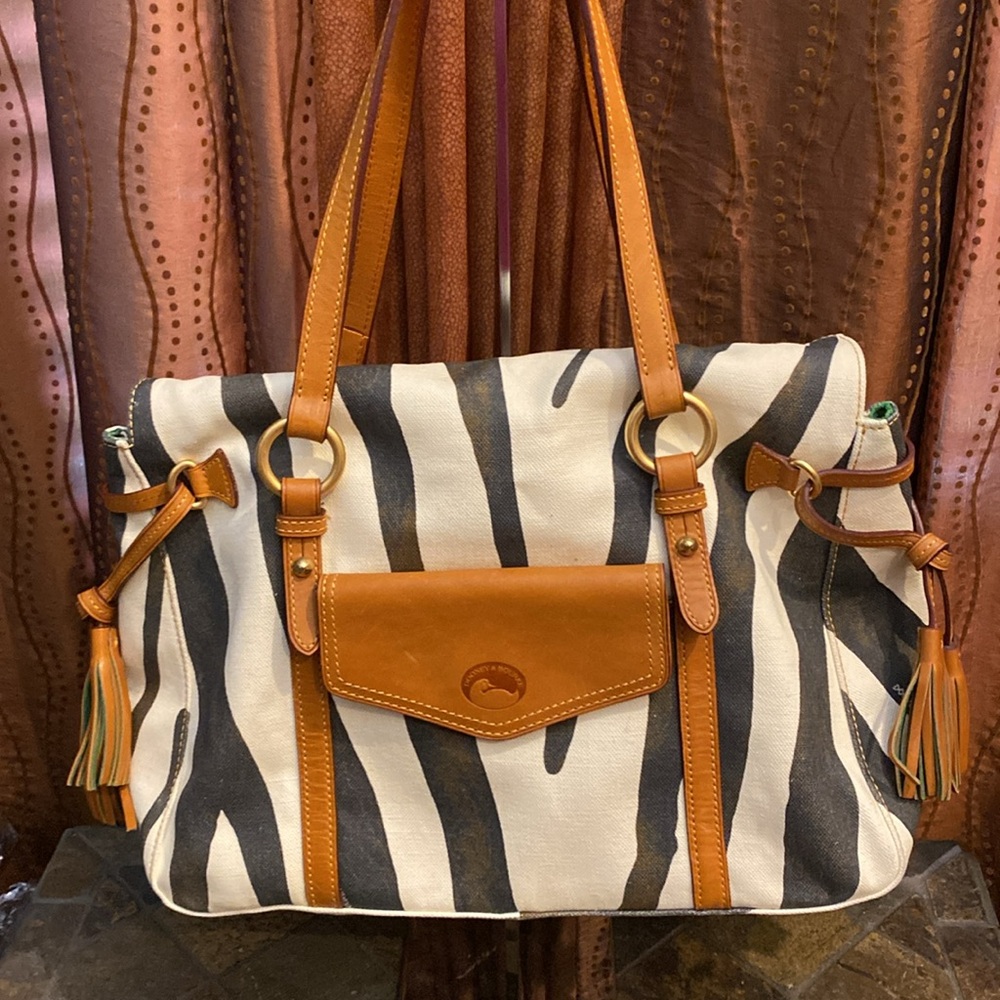 Dooney And Bourke Zebra Canvas Bag - image 1